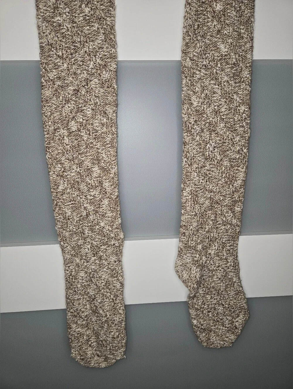 Knee-High Marled Boot Socks - Neutral Beige